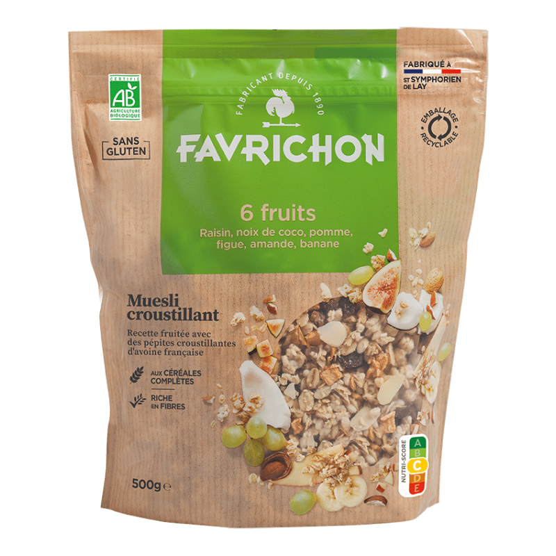 Muesli croustillant 6 fruits 500g Favrichon
