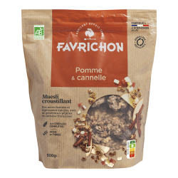 Muesli pomme cannelle bio 500g Favrichon Favrichon  dans votre magasin bio en ligne Etiketbio.eu