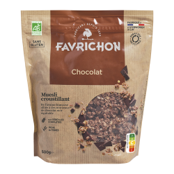 Muesli croustillant chocolat 500g Favrichon Favrichon  dans votre magasin bio en ligne Etiketbio.eu