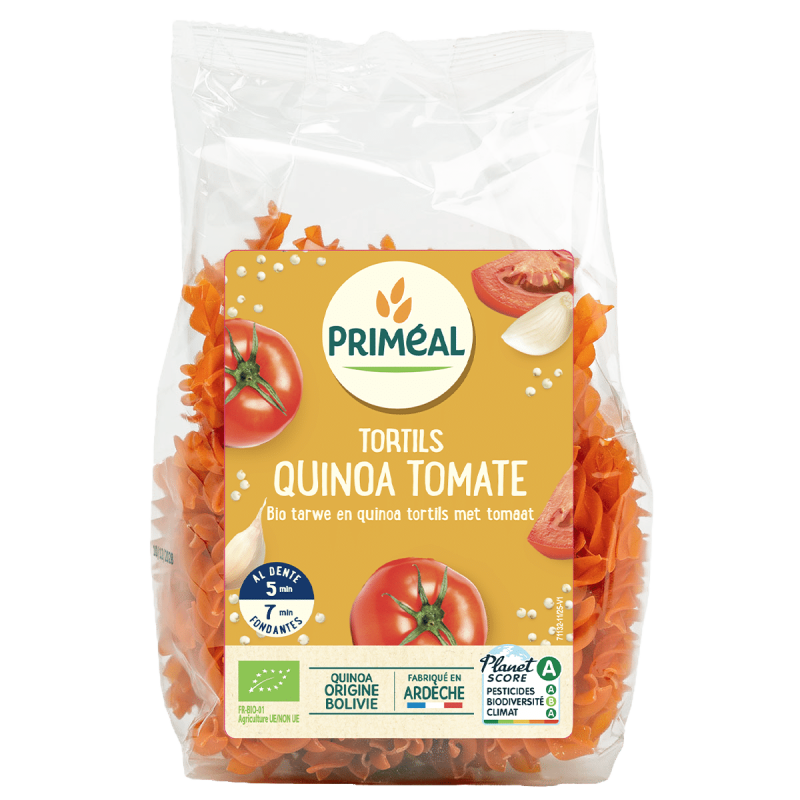 Tortils quinoa tomate bio 500g – Priméal Priméal  dans votre magasin bio en ligne Etiketbio.eu