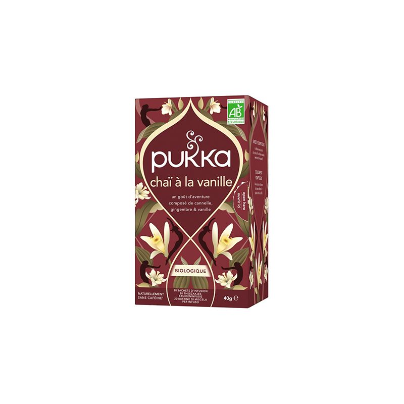 Infusion chaï vanille bio 20 sachets Pukka Pukka  dans votre magasin bio en ligne Etiketbio.eu
