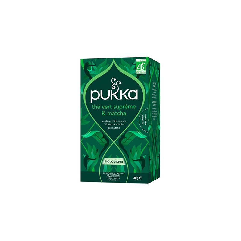 Thé vert matcha bio 20 sachets Pukka Pukka  dans votre magasin bio en ligne Etiketbio.eu