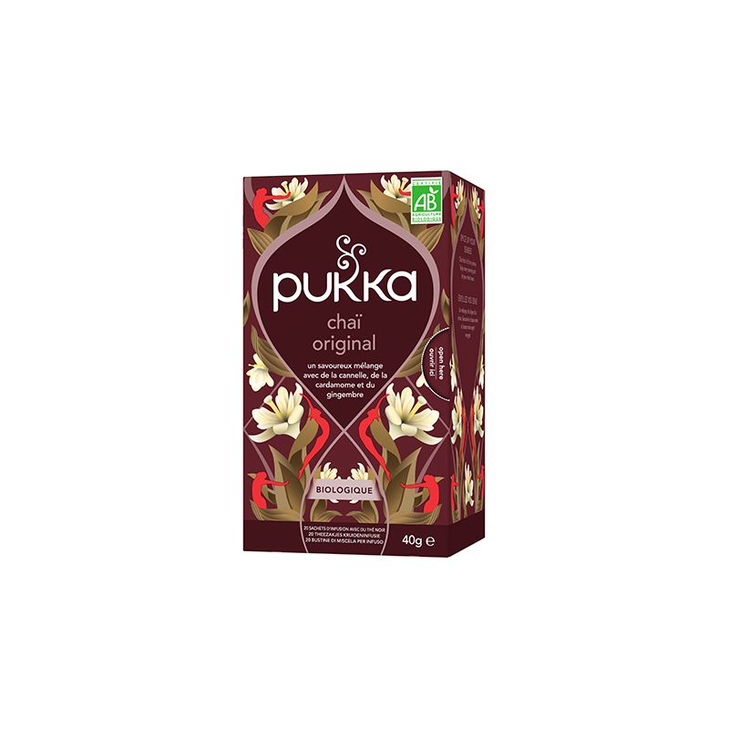 Thé noir chaï bio 20 sachets Pukka Pukka  dans votre magasin bio en ligne Etiketbio.eu