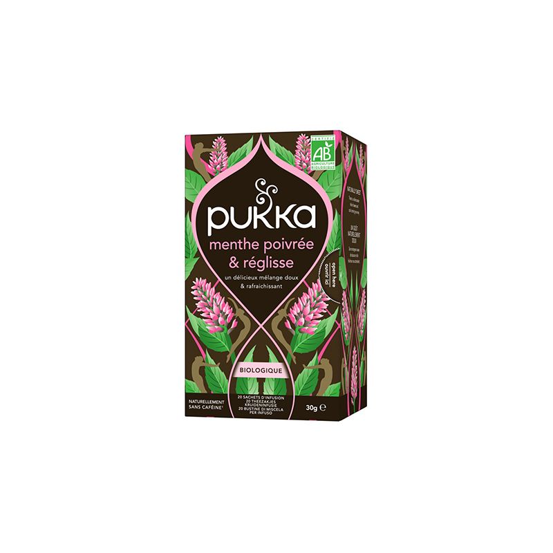 Infusion menthe réglisse bio 20 sachets Pukka Pukka  dans votre magasin bio en ligne Etiketbio.eu