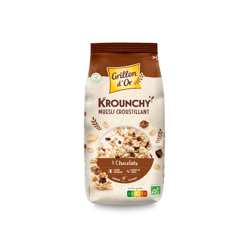 Krounchy 3 chocolats Grillon d’Or 500g