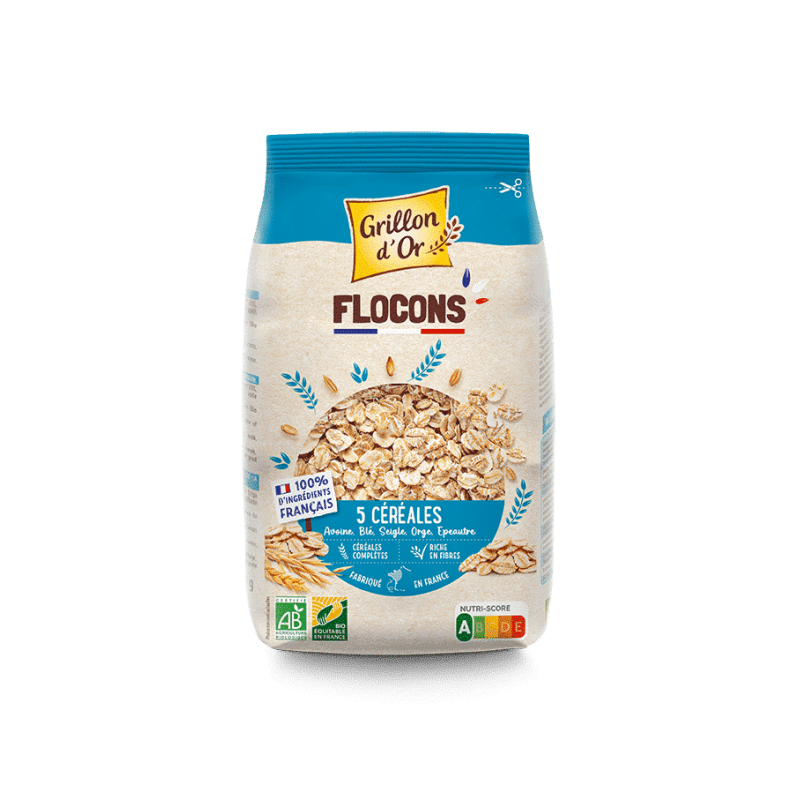Flocons 5 céréales Grillon d’Or 500g
