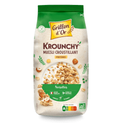 Krounchy noisettes protéines 500g Grillon d’Or Grillon d'Or  dans votre magasin bio en ligne Etiketbio.eu