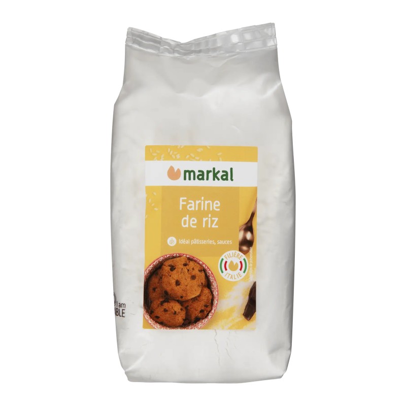 Farine de riz blanche bio 500g – Markal Markal  dans votre magasin bio en ligne Etiketbio.eu
