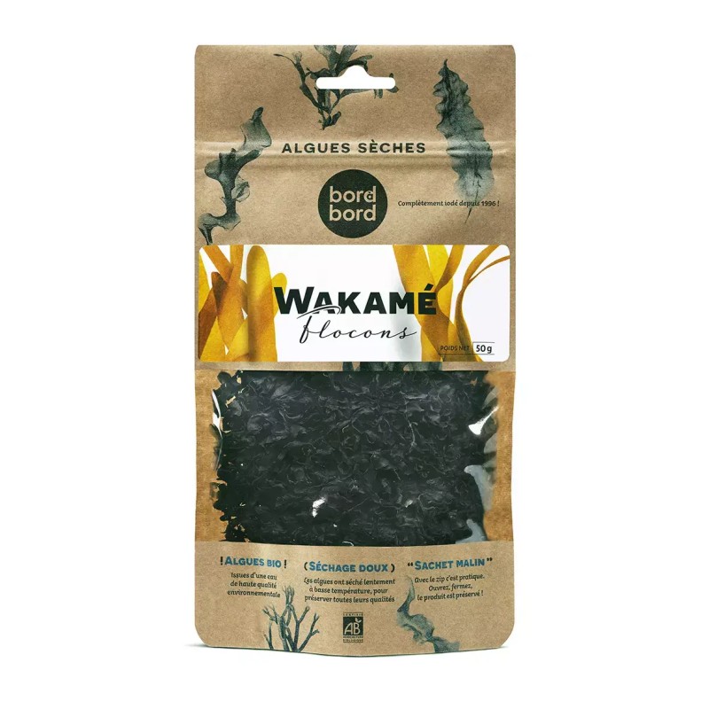 Wakamé bio flocons 35g - Algues sèches Bord à Bord Bord à Bord  dans votre magasin bio en ligne Etiketbio.eu