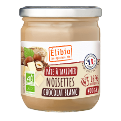 Pâte à tartiner chocolat blanc bio 400g Élibio Elibio  dans votre magasin bio en ligne Etiketbio.eu