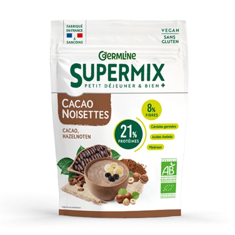 Supermix cacao noisette bio 350g – Germline Germline  dans votre magasin bio en ligne Etiketbio.eu