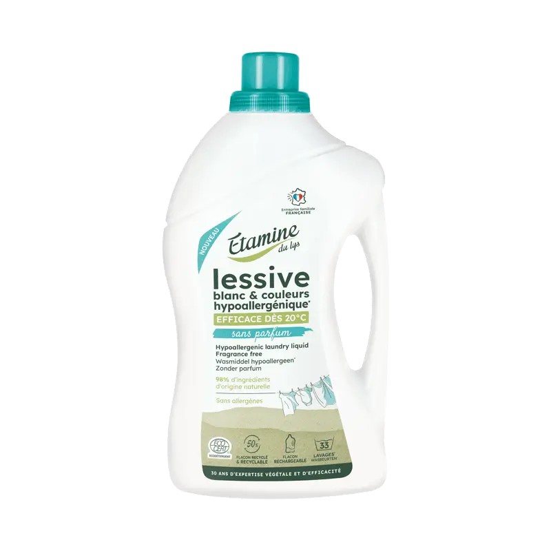 Lessive hypoallergénique sans parfum 1L - Étamine du Lys Etamine du Lys  dans votre magasin bio en ligne Etiketbio.eu