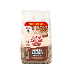 Muesli protéiné chocolat bio 375g – Celnat Celnat  dans votre magasin bio en ligne Etiketbio.eu