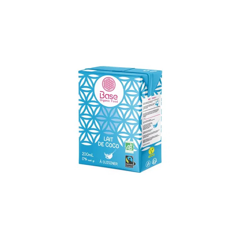 Lait de coco bio Base Organic 200 ml Base Organic  dans votre magasin bio en ligne Etiketbio.eu