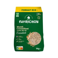 Muesli croustillant bio 1kg avoine blé riz - Favrichon Favrichon  dans votre magasin bio en ligne Etiketbio.eu