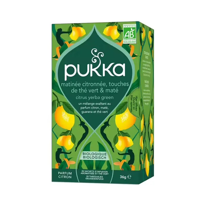 Infusion Matinée Citronnée bio 20 infusettes Pukka Pukka  dans votre magasin bio en ligne Etiketbio.eu