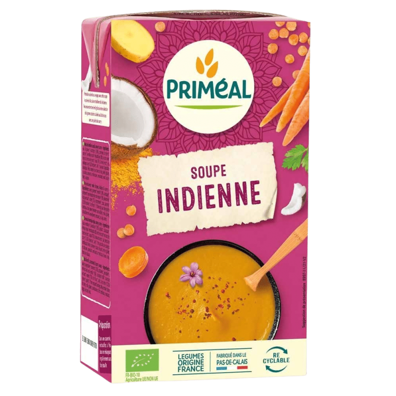 Soupe indienne bio Priméal 1L Priméal  dans votre magasin bio en ligne Etiketbio.eu