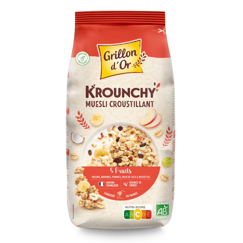 Krounchy 5 fruits Grillon d’Or 500g Grillon d'Or  dans votre magasin bio en ligne Etiketbio.eu