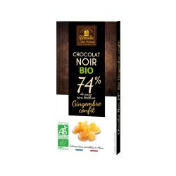 Chocolat noir gingembre confit 100gr Moulin des Moines Moulin des Moines  dans votre magasin bio en ligne Etiketbio.eu
