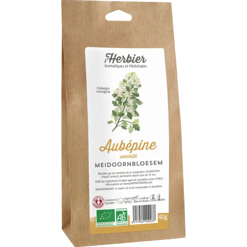 Aubépine sommités L’Herbier de France 40g Herbier de France  dans votre magasin bio en ligne Etiketbio.eu