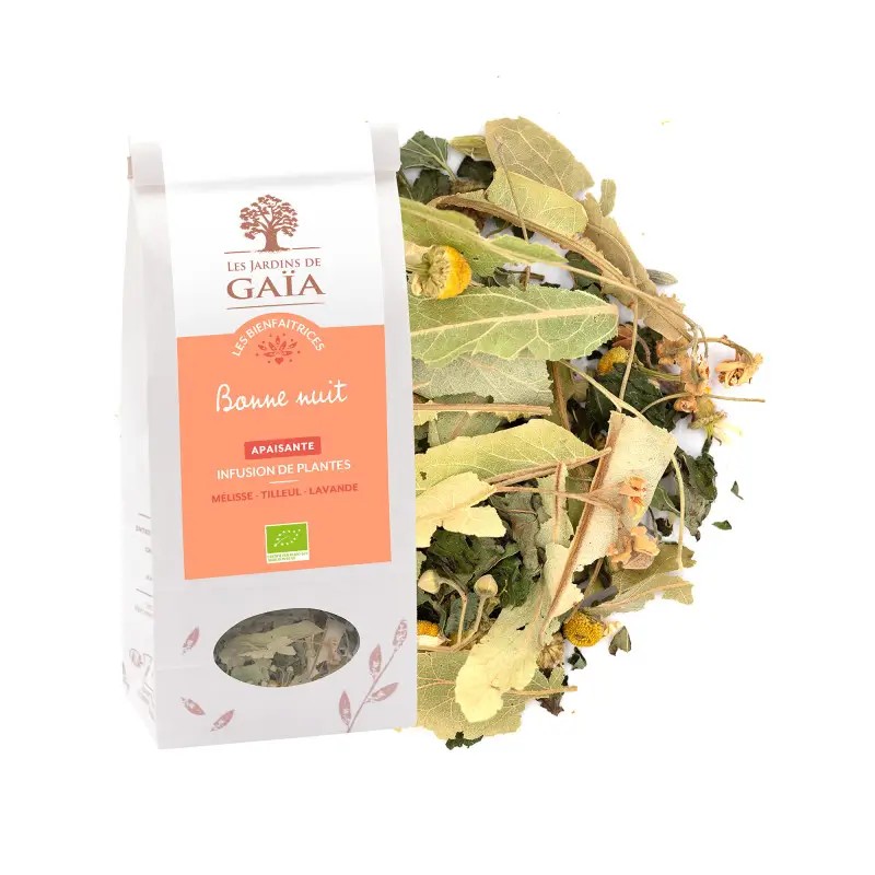 Tisane Bonne Nuit Jardins de Gaïa 50g Les Jardins de Gaïa  dans votre magasin bio en ligne Etiketbio.eu
