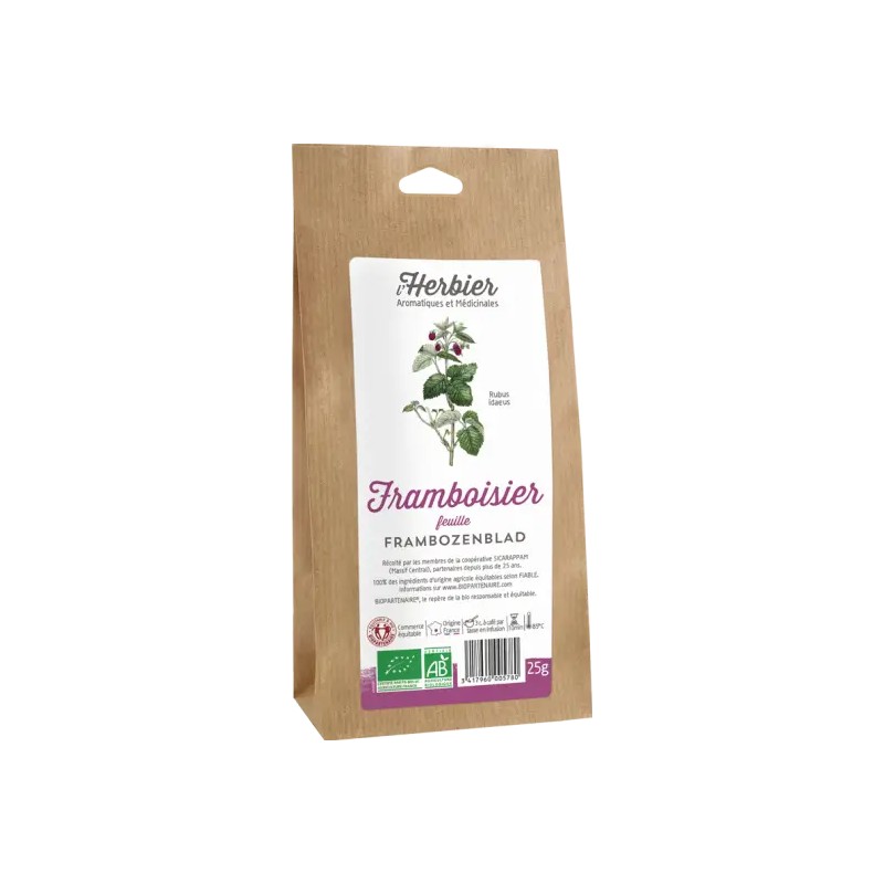 Framboisier feuilles L’Herbier 25g Herbier de France  dans votre magasin bio en ligne Etiketbio.eu