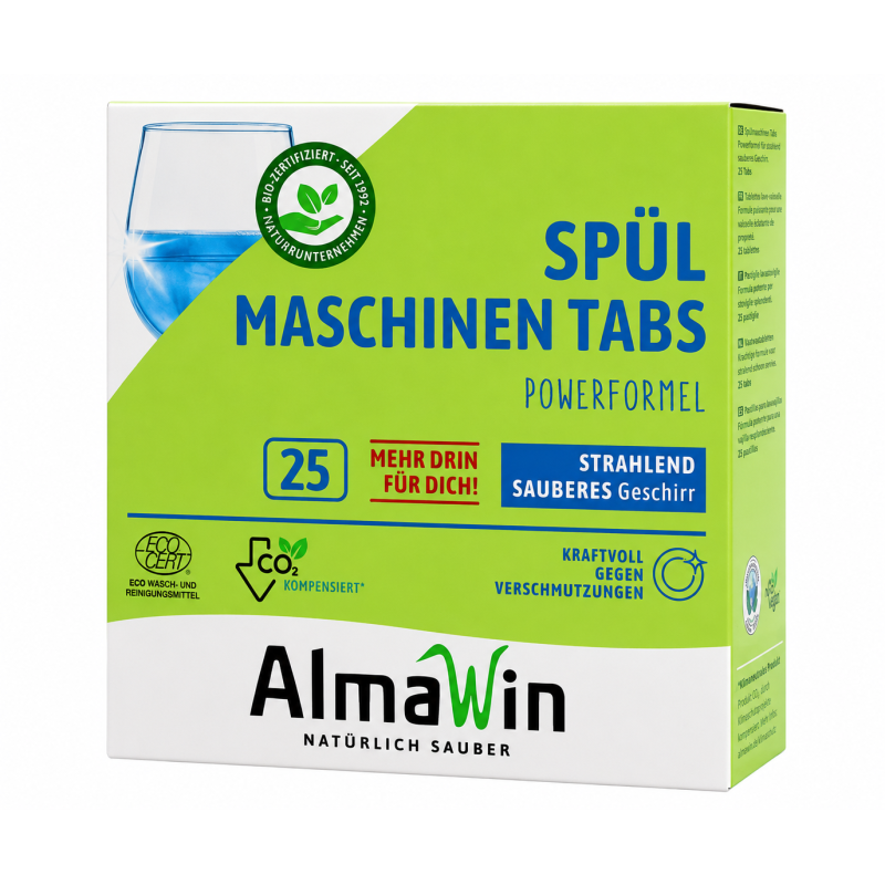 Tablettes lave-vaisselle x25 Ecocert - AlmaWin   dans votre magasin bio en ligne Etiketbio.eu
