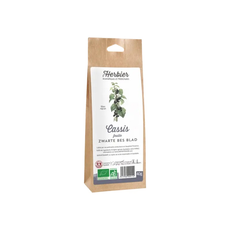 Cassis feuilles L’Herbier de France 40g Herbier de France  dans votre magasin bio en ligne Etiketbio.eu