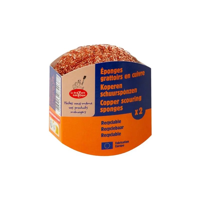 Éponges grattoir cuivre x2 – La Droguerie Éco La Droguerie Écologique  dans votre magasin bio en ligne Etiketbio.eu