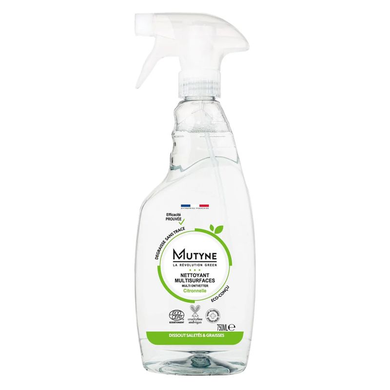 Spray dégraissant citronnelle 750ml – Mutyne Mutyne  dans votre magasin bio en ligne Etiketbio.eu