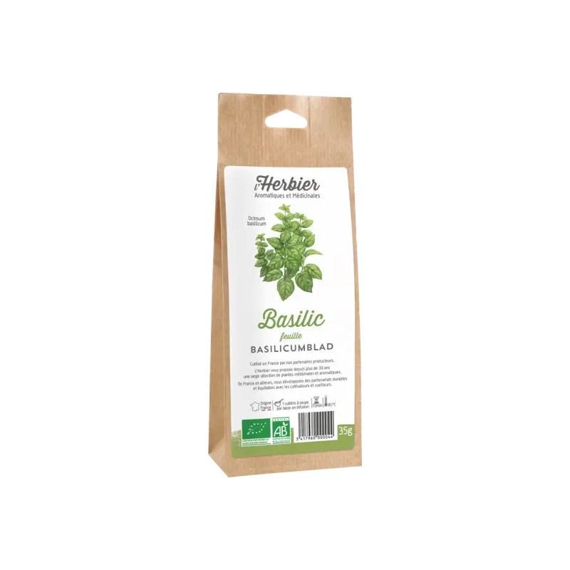 Basilic feuilles L’Herbier de France 35g Herbier de France  dans votre magasin bio en ligne Etiketbio.eu