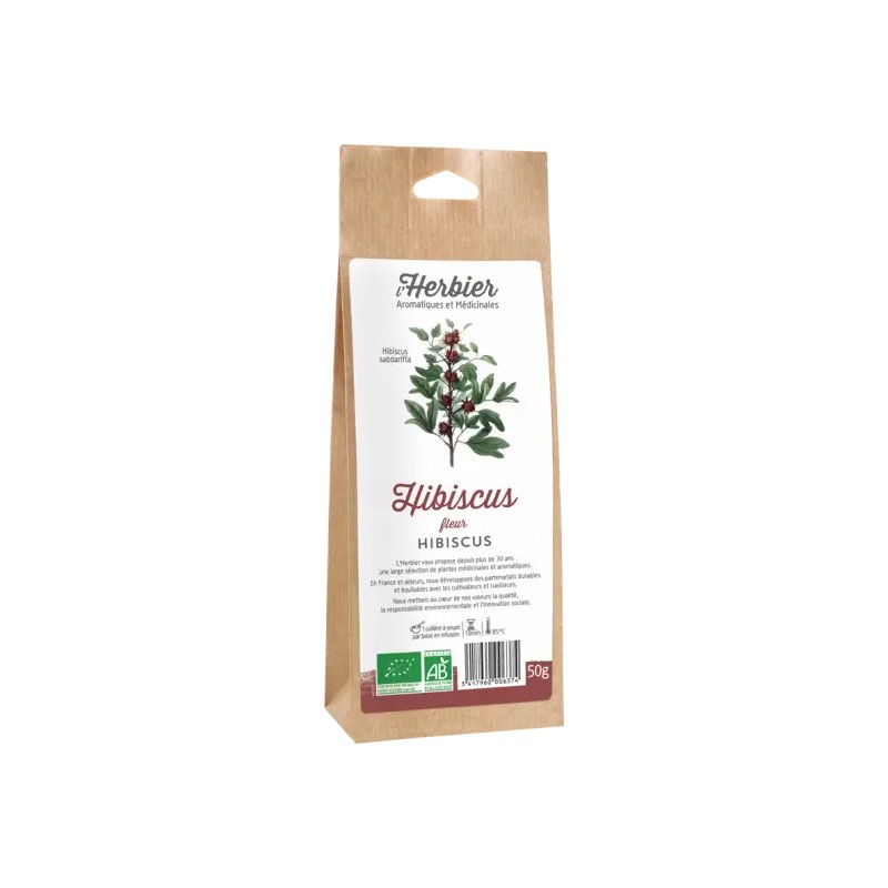 Hibiscus fleurs L’Herbier de France 50g Herbier de France  dans votre magasin bio en ligne Etiketbio.eu
