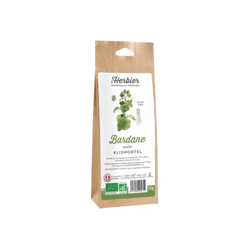 Bardane racines L’Herbier 50g Herbier de France  dans votre magasin bio en ligne Etiketbio.eu