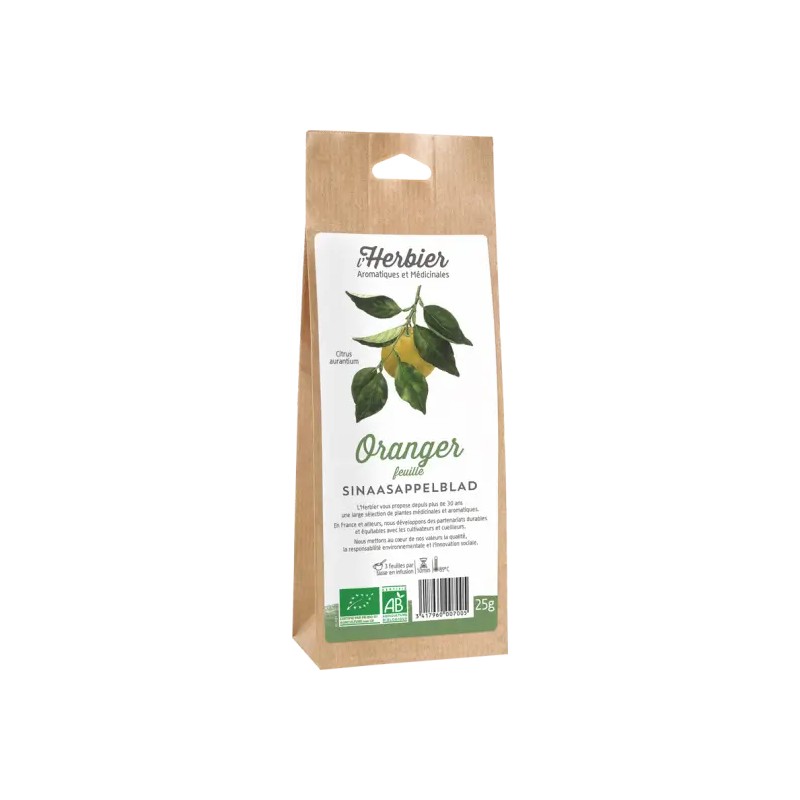 Oranger feuilles L’Herbier 25g Herbier de France  dans votre magasin bio en ligne Etiketbio.eu