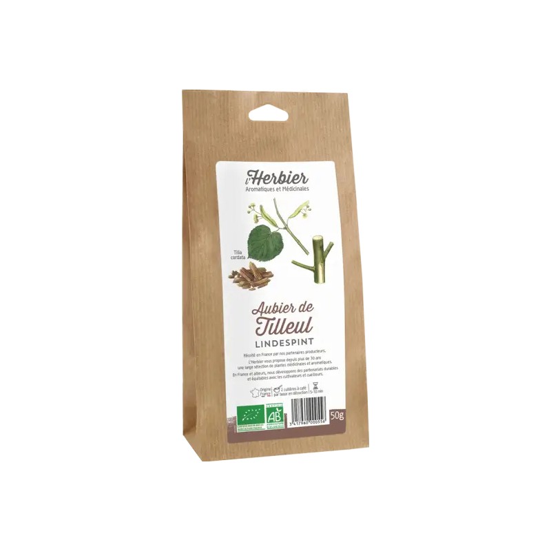 Tilleul aubier L’Herbier 50g Herbier de France  dans votre magasin bio en ligne Etiketbio.eu