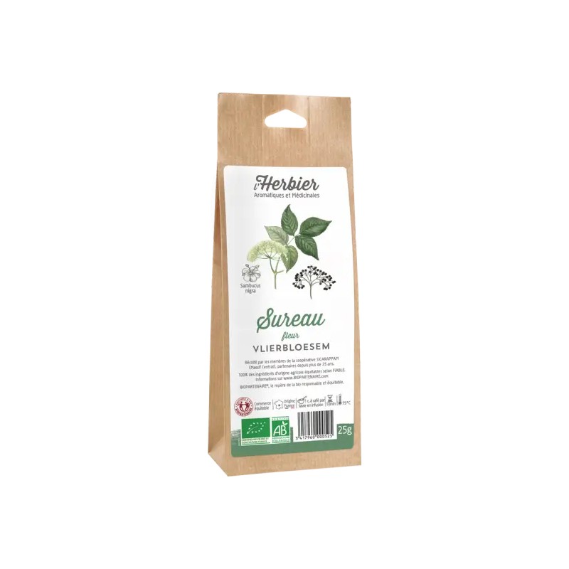 Sureau fleurs L’Herbier de France 25g Herbier de France  dans votre magasin bio en ligne Etiketbio.eu