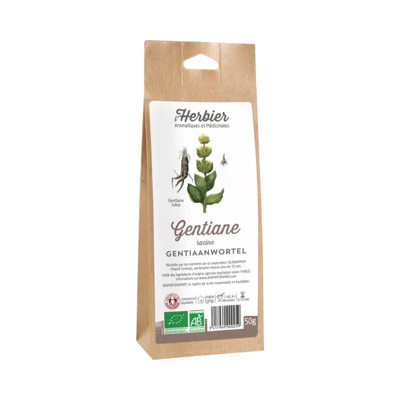 Gentiane racine bio 50g – L’Herbier de France Herbier de France  dans votre magasin bio en ligne Etiketbio.eu