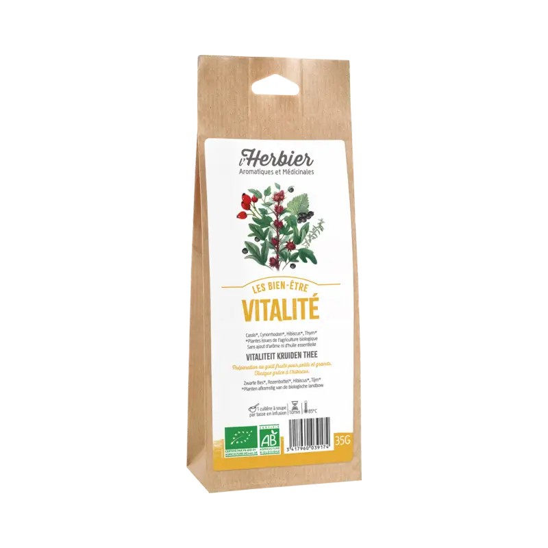 Mélange Vitalité bio 35g – L’Herbier de France Herbier de France  dans votre magasin bio en ligne Etiketbio.eu