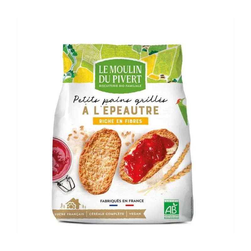 Petits pains grillés épeautre 225g Pivert Moulin du Pivert  dans votre magasin bio en ligne Etiketbio.eu