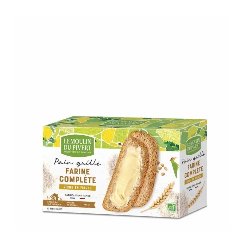 Pain grillé complet Pivert 250g Moulin du Pivert  dans votre magasin bio en ligne Etiketbio.eu