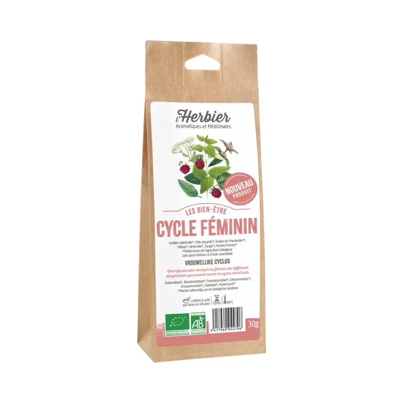 Tisane Cycle Féminin bio 30g – L’Herbier de France Herbier de France  dans votre magasin bio en ligne Etiketbio.eu