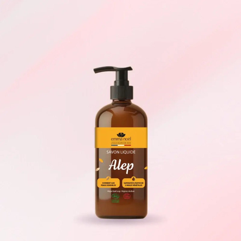 Savon d’Alep liquide bio 500ml – Emma Noël Emma Noël  dans votre magasin bio en ligne Etiketbio.eu