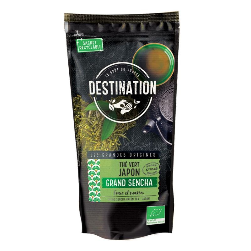 Thé vert Sencha Destination 80g Destination  dans votre magasin bio en ligne Etiketbio.eu