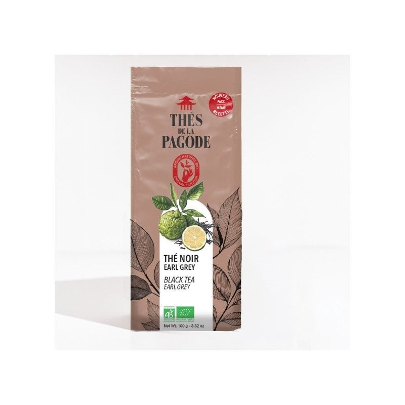 Thé noir Earl Grey Pagode 100g Les Thés de la Pagode  dans votre magasin bio en ligne Etiketbio.eu