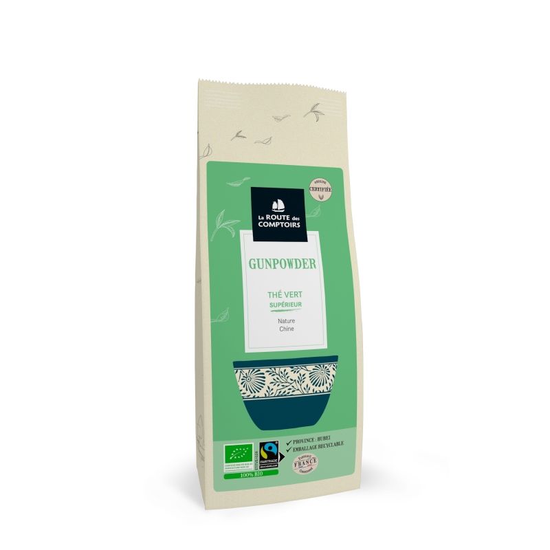 Thé vert Gunpowder bio 100g Route des Comptoirs La route des comptoirs  dans votre magasin bio en ligne Etiketbio.eu