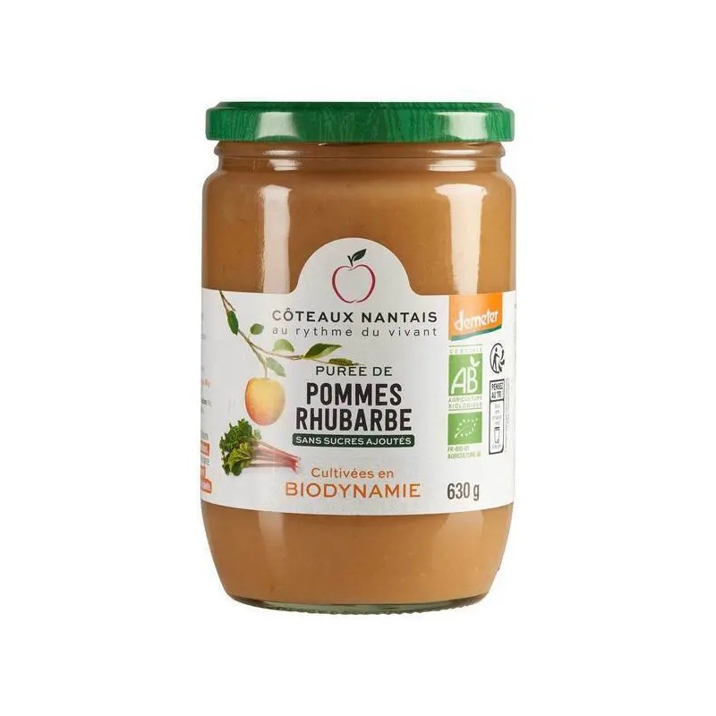 Purée pomme rhubarbe 630g bio Côteaux Nantais Coteaux Nantais  dans votre magasin bio en ligne Etiketbio.eu