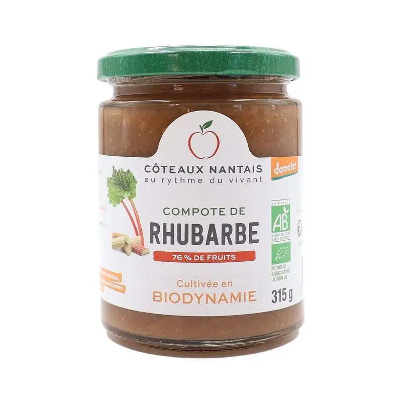 Compote rhubarbe bio 315g Côteaux Nantais Coteaux Nantais  dans votre magasin bio en ligne Etiketbio.eu