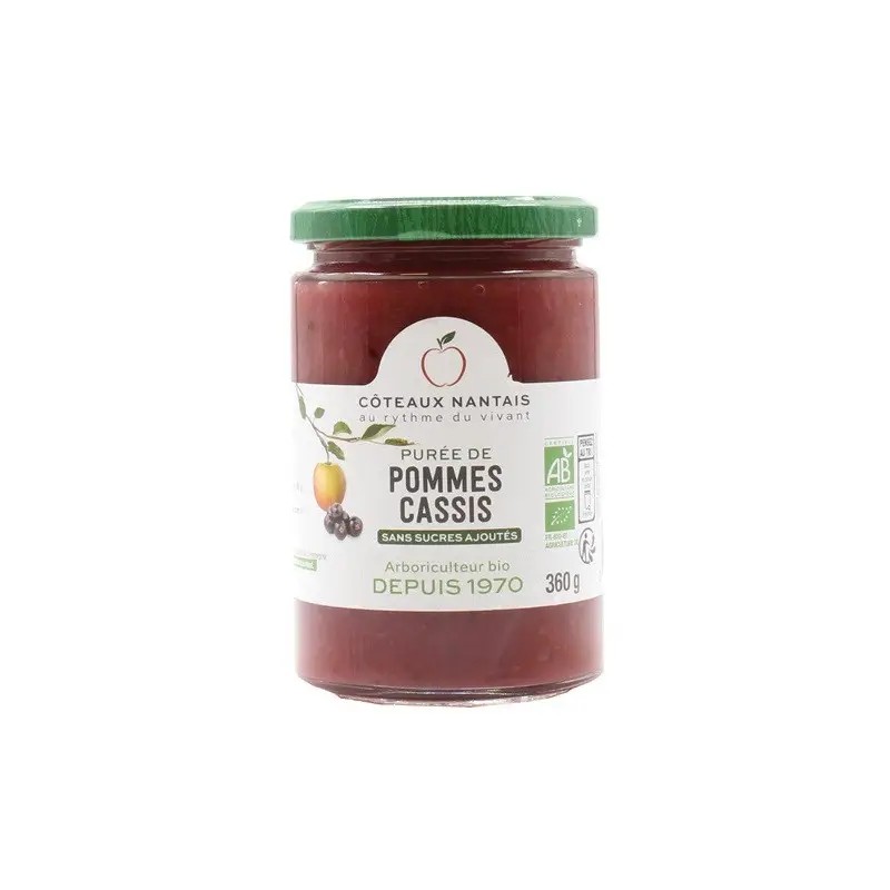 Purée pomme cassis 360g bio Côteaux Nantais Coteaux Nantais  dans votre magasin bio en ligne Etiketbio.eu