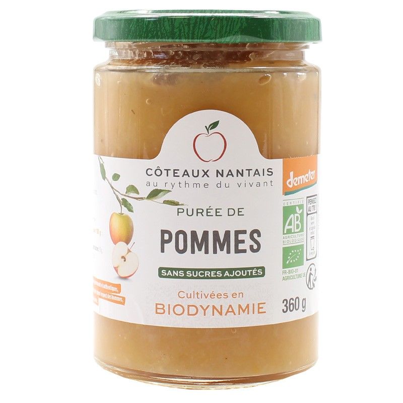 Purée pomme bio 360g sans sucre Côteaux Nantais Coteaux Nantais  dans votre magasin bio en ligne Etiketbio.eu