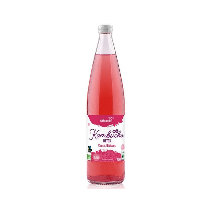Kombucha détox cassis hibiscus 75cl – Vitamont Vitamont  dans votre magasin bio en ligne Etiketbio.eu